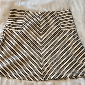 Loft skirt black and white chevron
